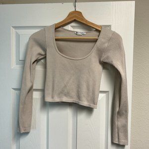 Zara Basic Long Sleeve Crop Top
